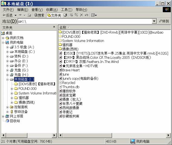 当前分区目录列表